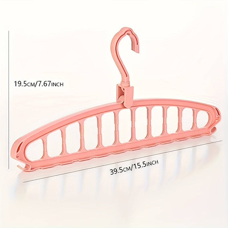 2pcs Foldable Heavy-Duty Multi-Hole Plastic Clothes Hangers