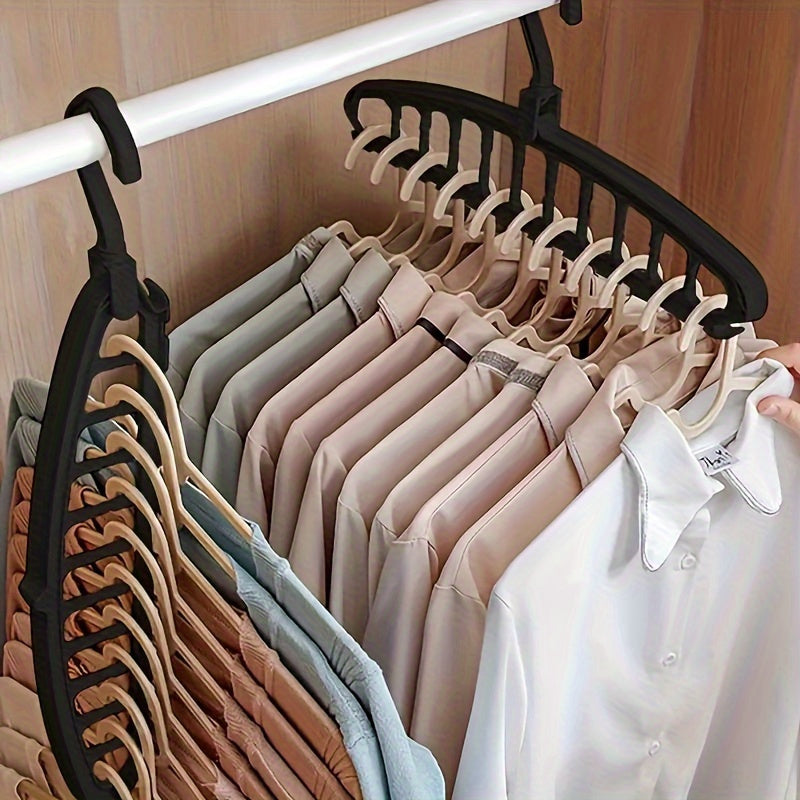 2pcs Foldable Heavy-Duty Multi-Hole Plastic Clothes Hangers