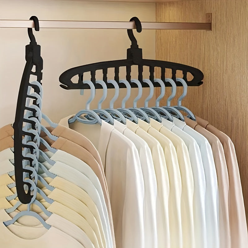 2pcs Foldable Heavy-Duty Multi-Hole Plastic Clothes Hangers