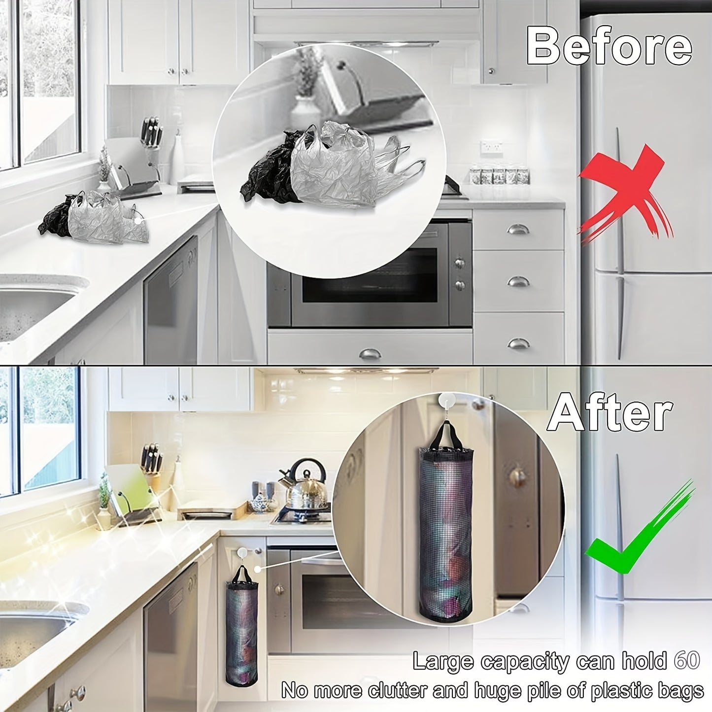 Foldable Mesh Grocery Bag Holder