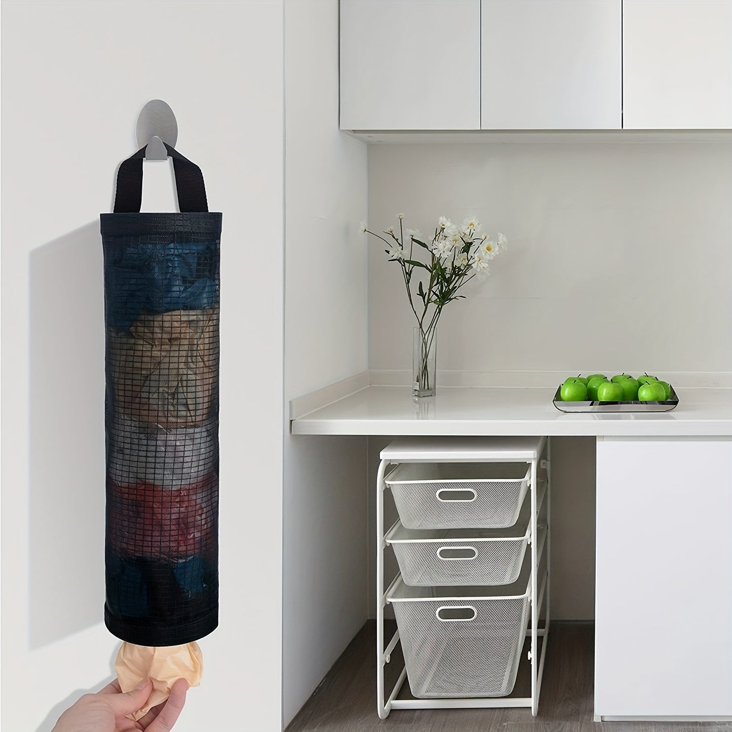 Foldable Mesh Grocery Bag Holder