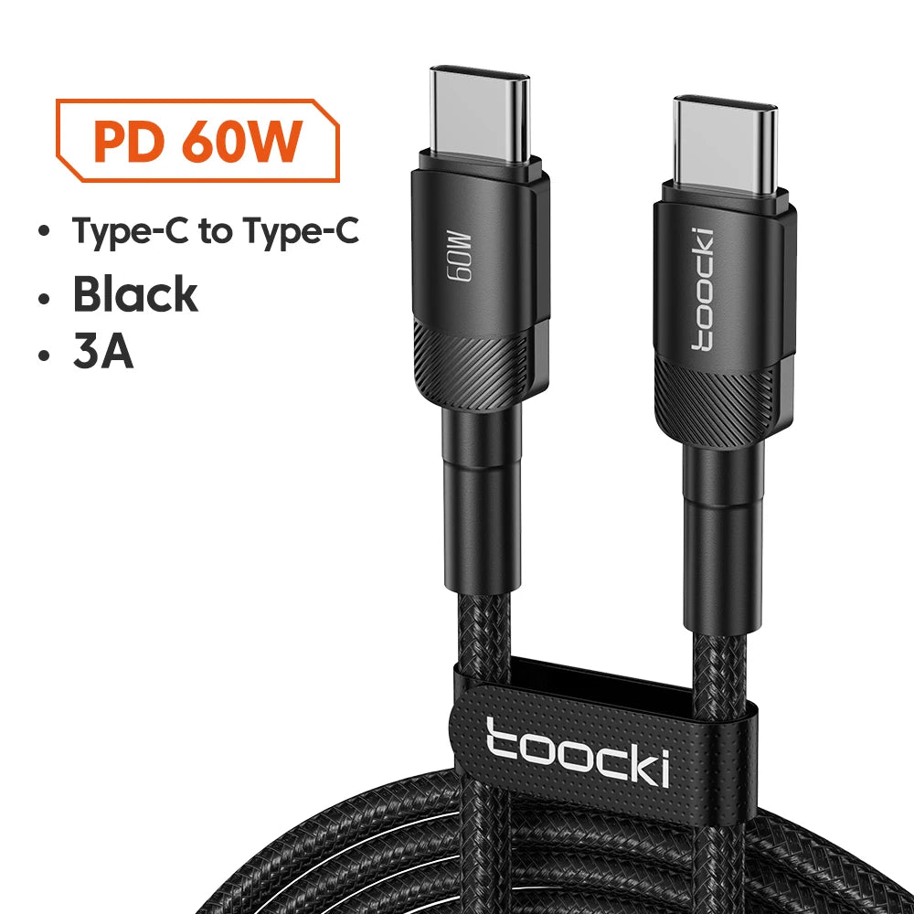 Toocki 100W Type C to USB C Cable PD 3.0 Quick Charge 4.0 Fast Charging Type