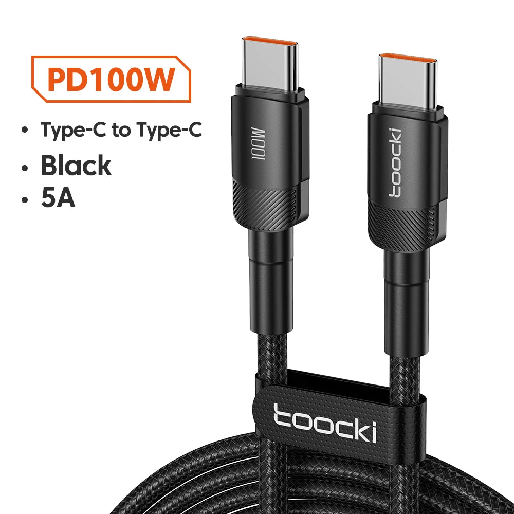 Toocki 100W Type C to USB C Cable PD 3.0 Quick Charge 4.0 Fast Charging Type