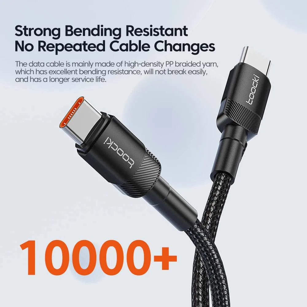 Toocki 100W Type C to USB C Cable PD 3.0 Quick Charge 4.0 Fast Charging Type