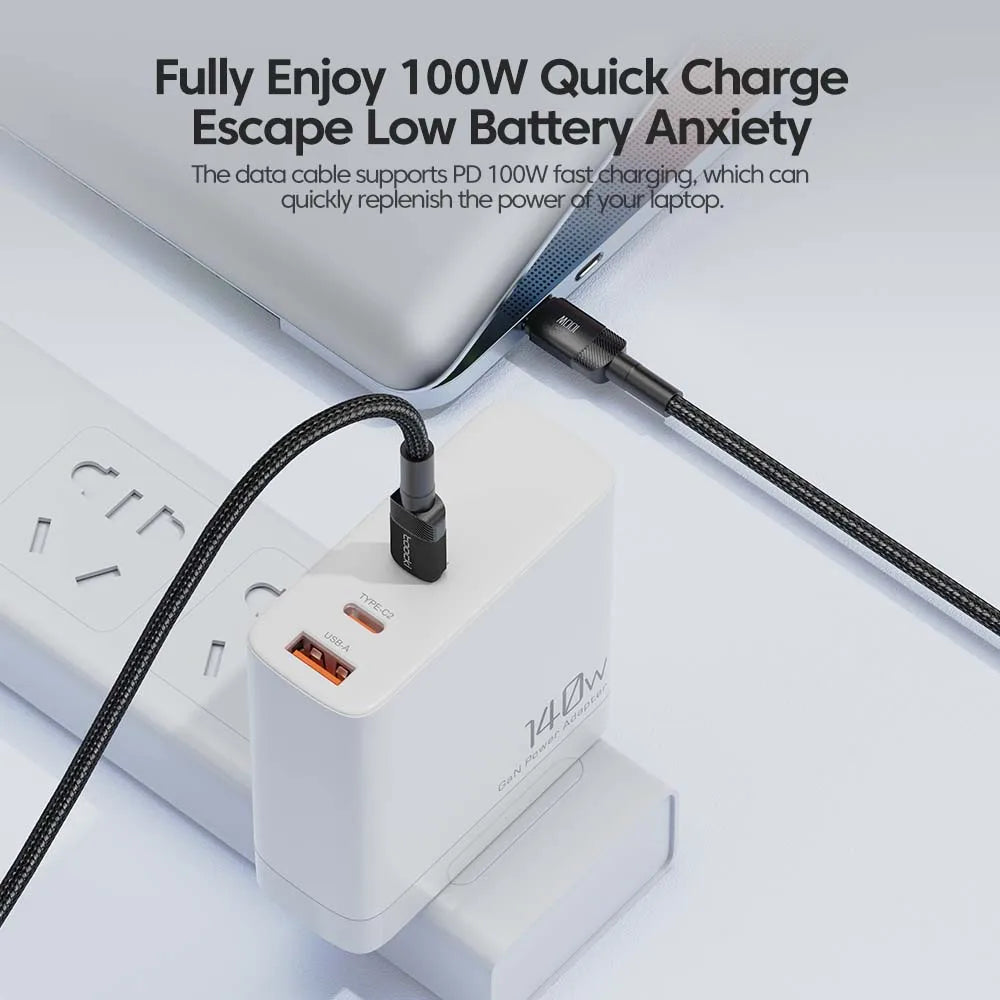 Toocki 100W Type C to USB C Cable PD 3.0 Quick Charge 4.0 Fast Charging Type