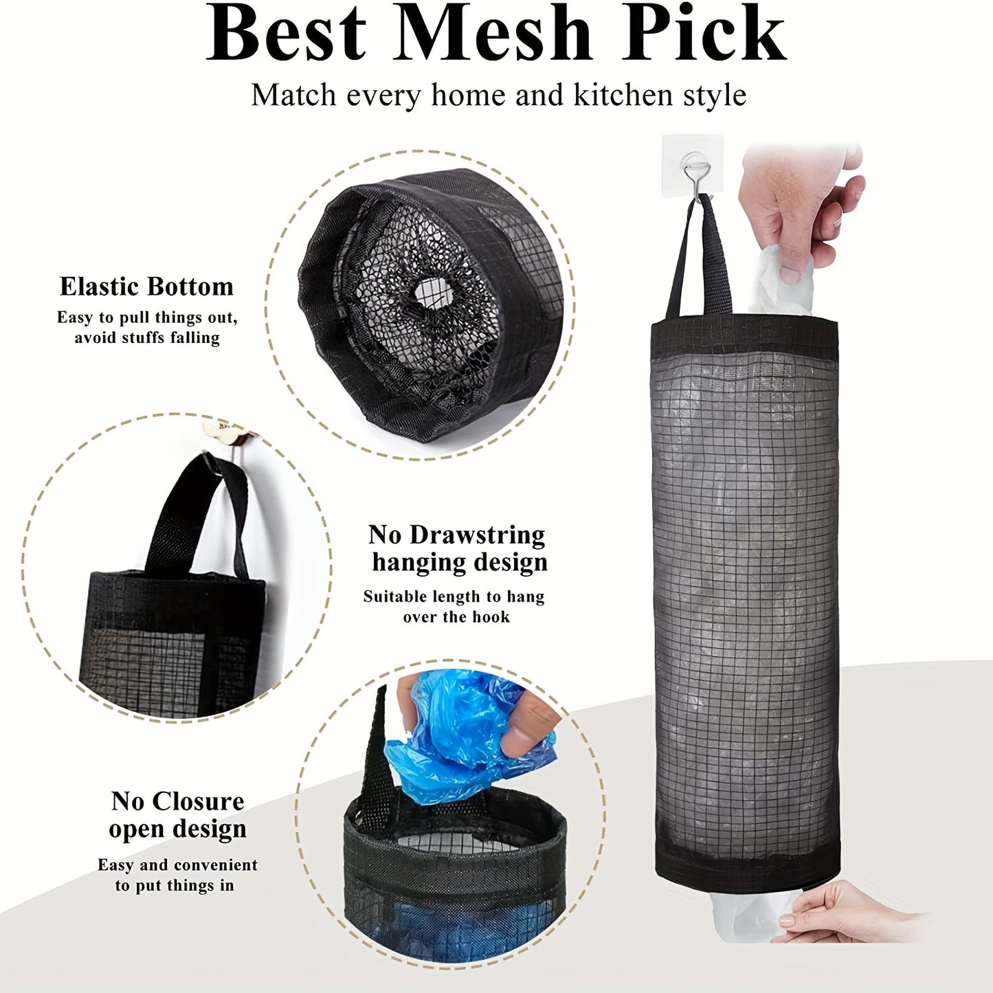 Foldable Mesh Grocery Bag Holder