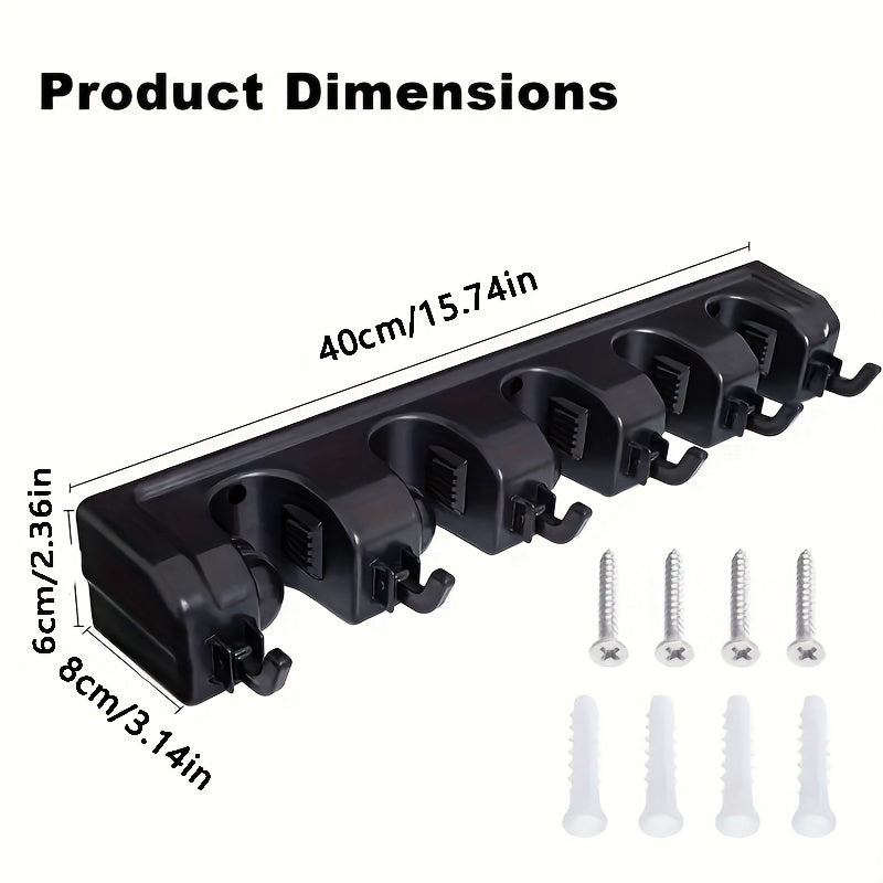 5 Slot Wall Mounted Broom/Utility Holder