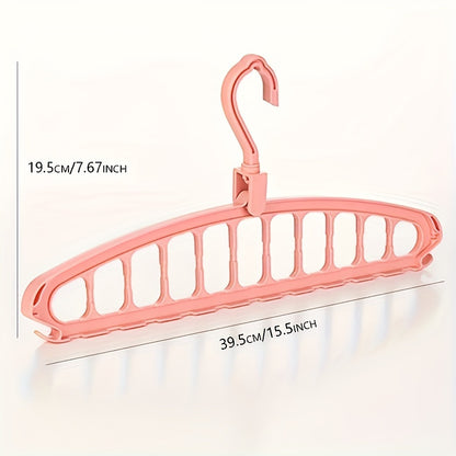 2pcs Foldable Heavy-Duty Multi-Hole Plastic Clothes Hangers