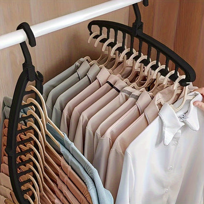2pcs Foldable Heavy-Duty Multi-Hole Plastic Clothes Hangers