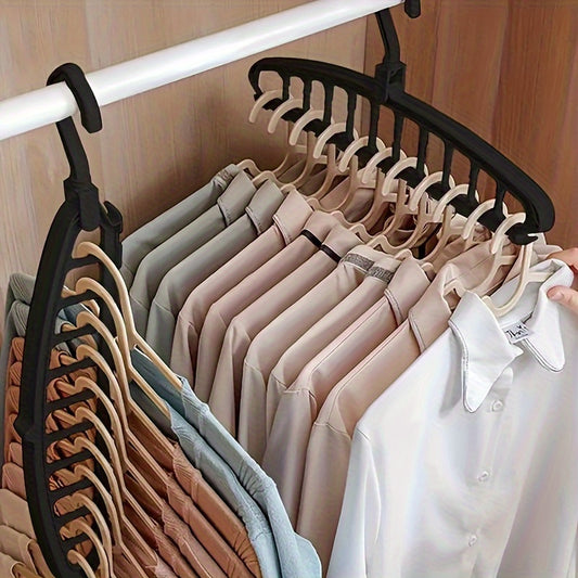 2pcs Foldable Heavy-Duty Multi-Hole Plastic Clothes Hangers
