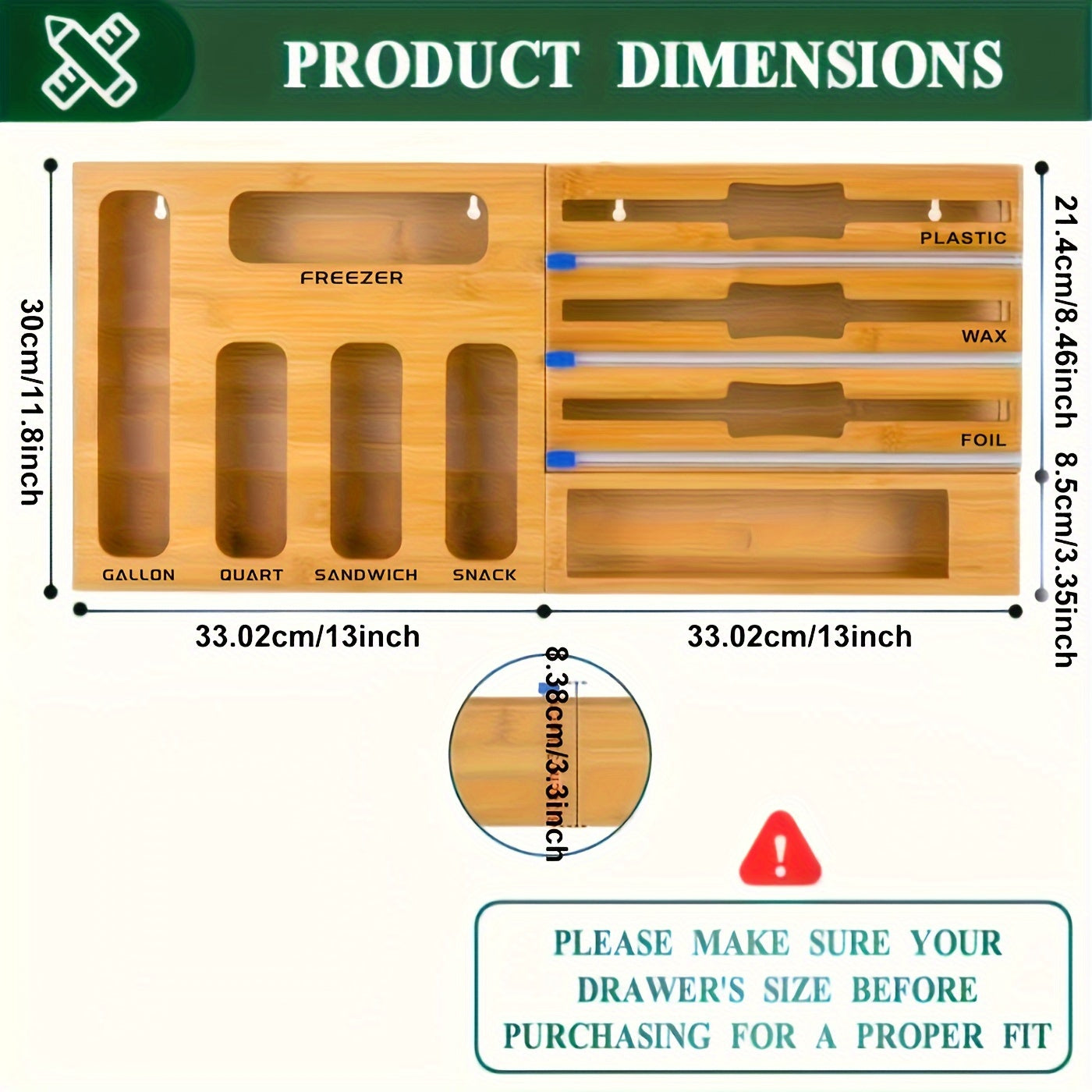Bamboo Storage Bag Organizer