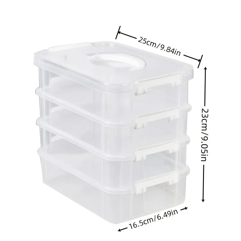 4-Tier Clear Stackable Storage Boxes