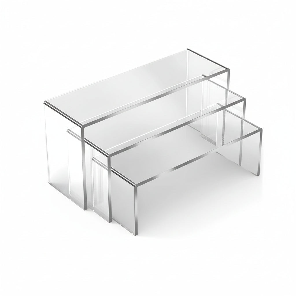 Multi-Tier Transparent Display Shelf