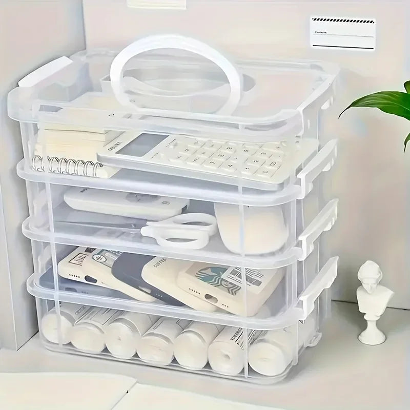 4-Tier Clear Stackable Storage Boxes