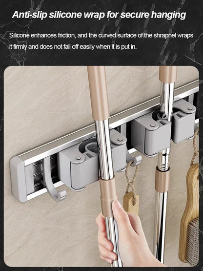 Wall-Mounted Broom/Utility Holder