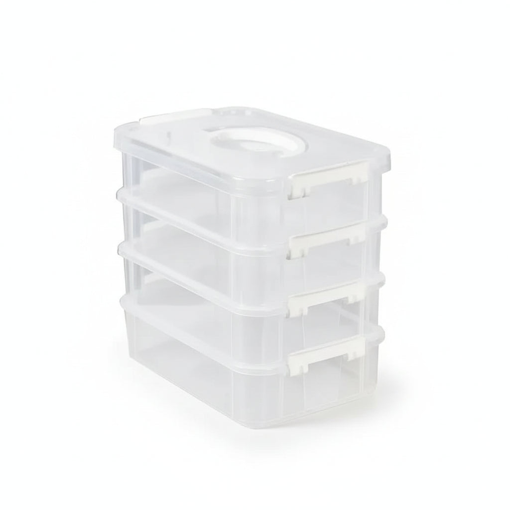 4-Tier Clear Stackable Storage Boxes