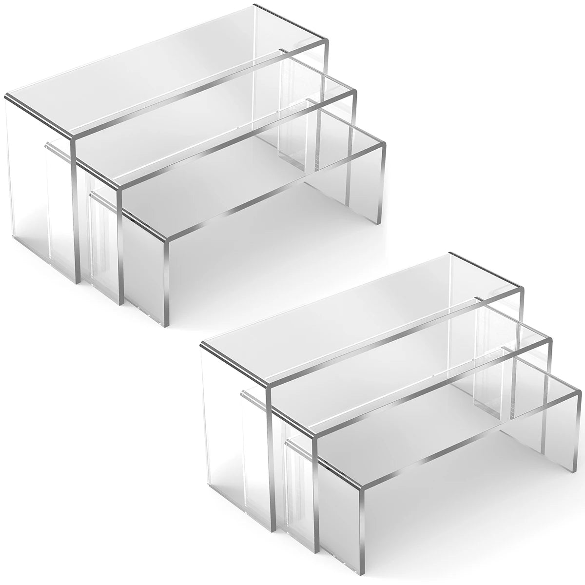 Multi-Tier Transparent Display Shelf