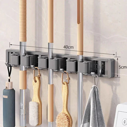 Wall-Mounted Broom/Utility Holder