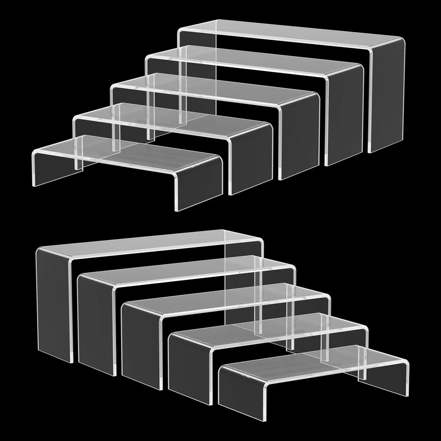 Multi-Tier Transparent Display Shelf