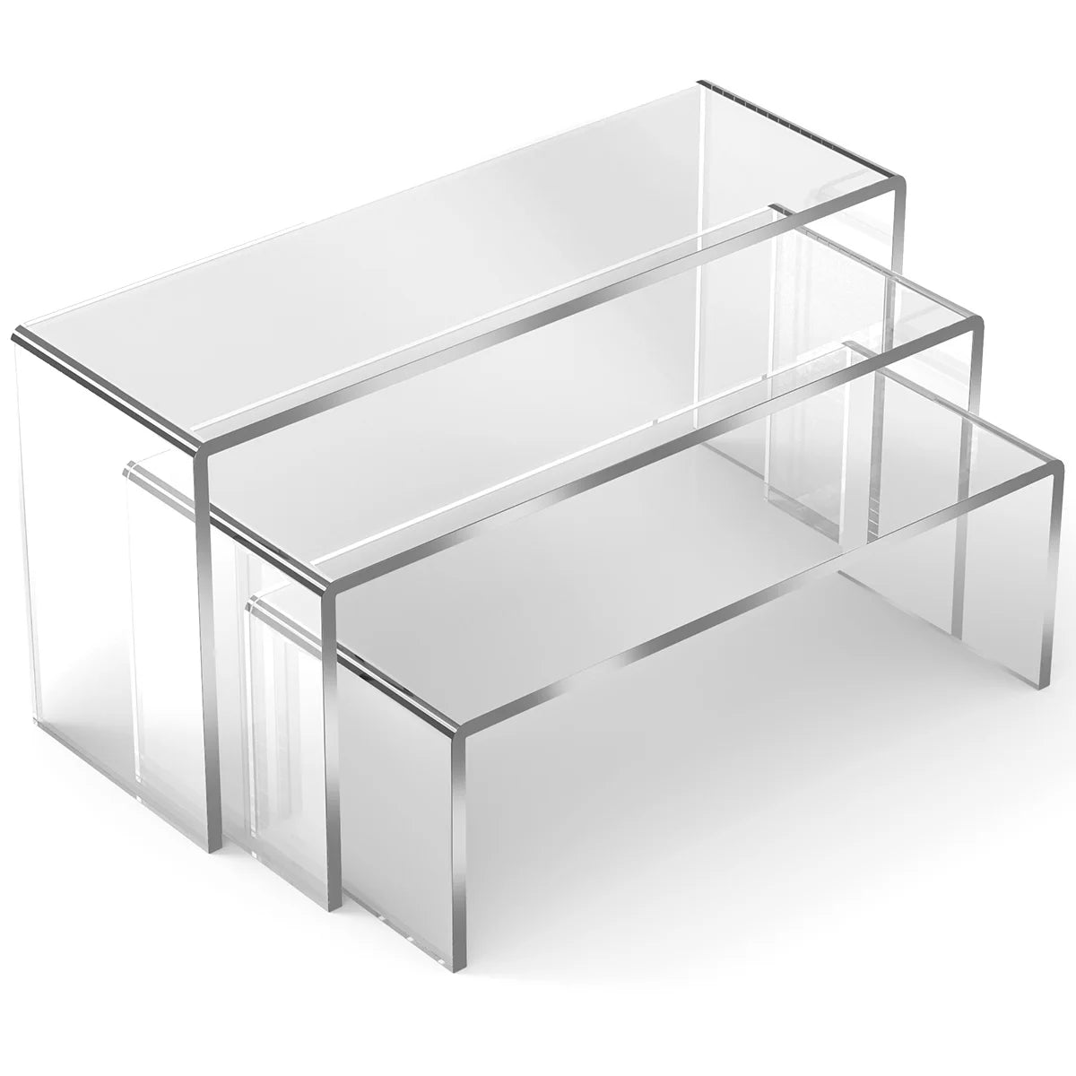 Multi-Tier Transparent Display Shelf