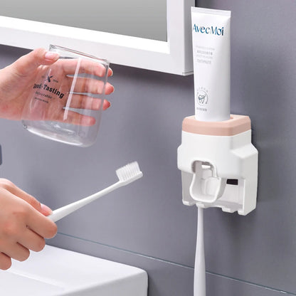 Automatic Toothpaste Dispenser and Toothbrush Holder
