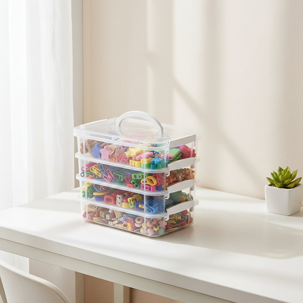 4-Tier Clear Stackable Storage Boxes