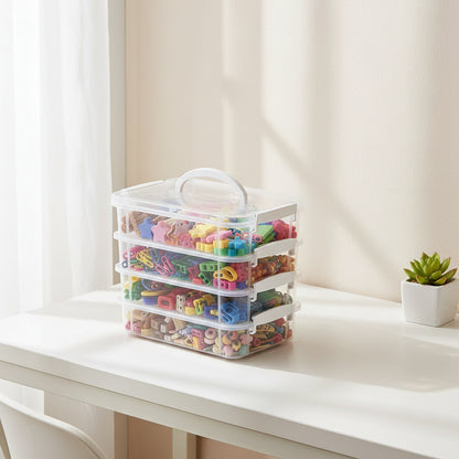 4-Tier Clear Stackable Storage Boxes