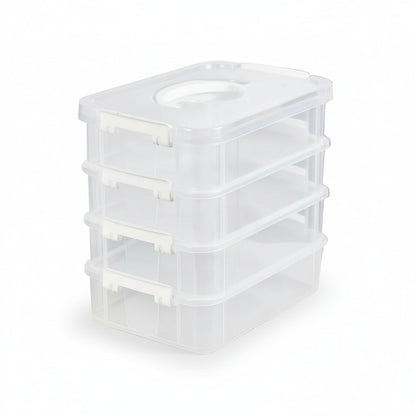 4-Tier Clear Stackable Storage Boxes