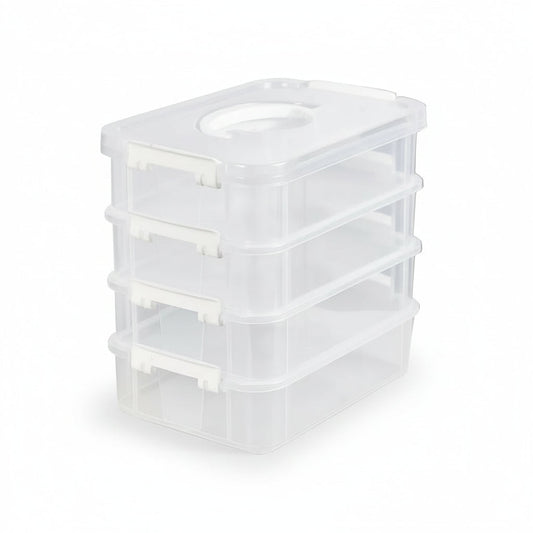 4-Tier Clear Stackable Storage Boxes
