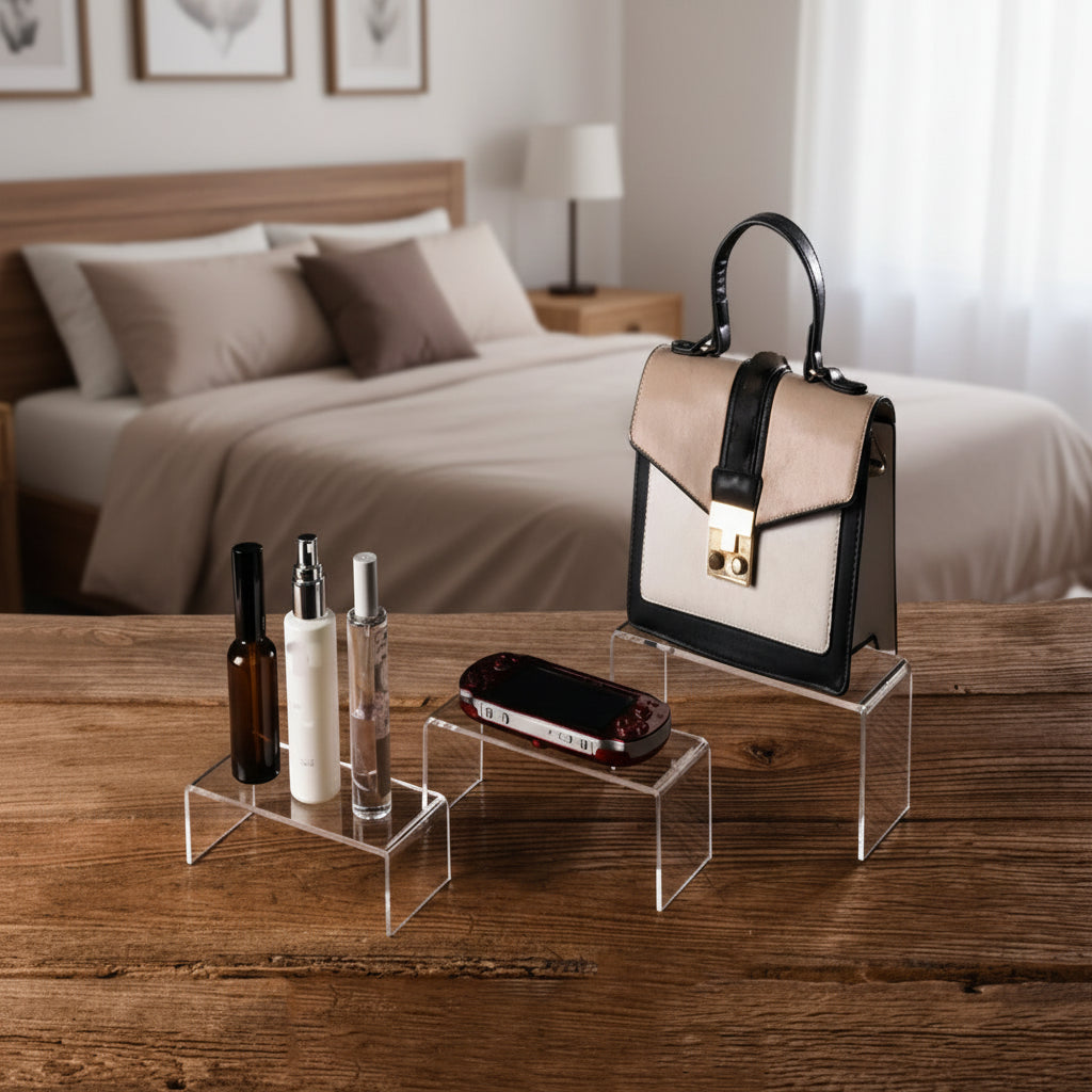 Multi-Tier Transparent Display Shelf