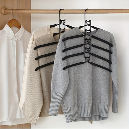 2-Pack Multi-Function Hangers, 5-Tier Lacquered Metal Clothes Hangers