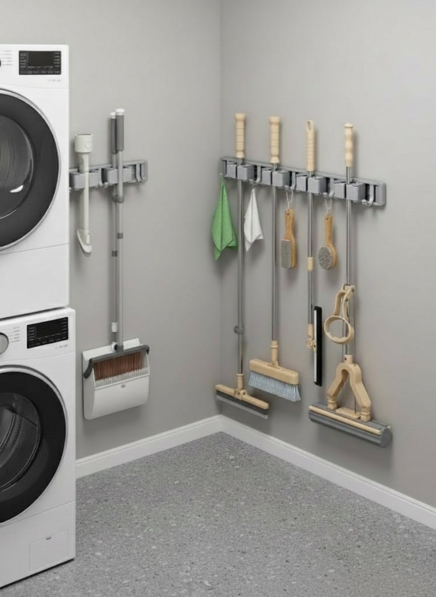 Wall-Mounted Broom/Utility Holder