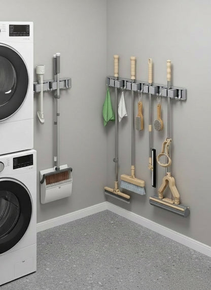 Wall-Mounted Broom/Utility Holder